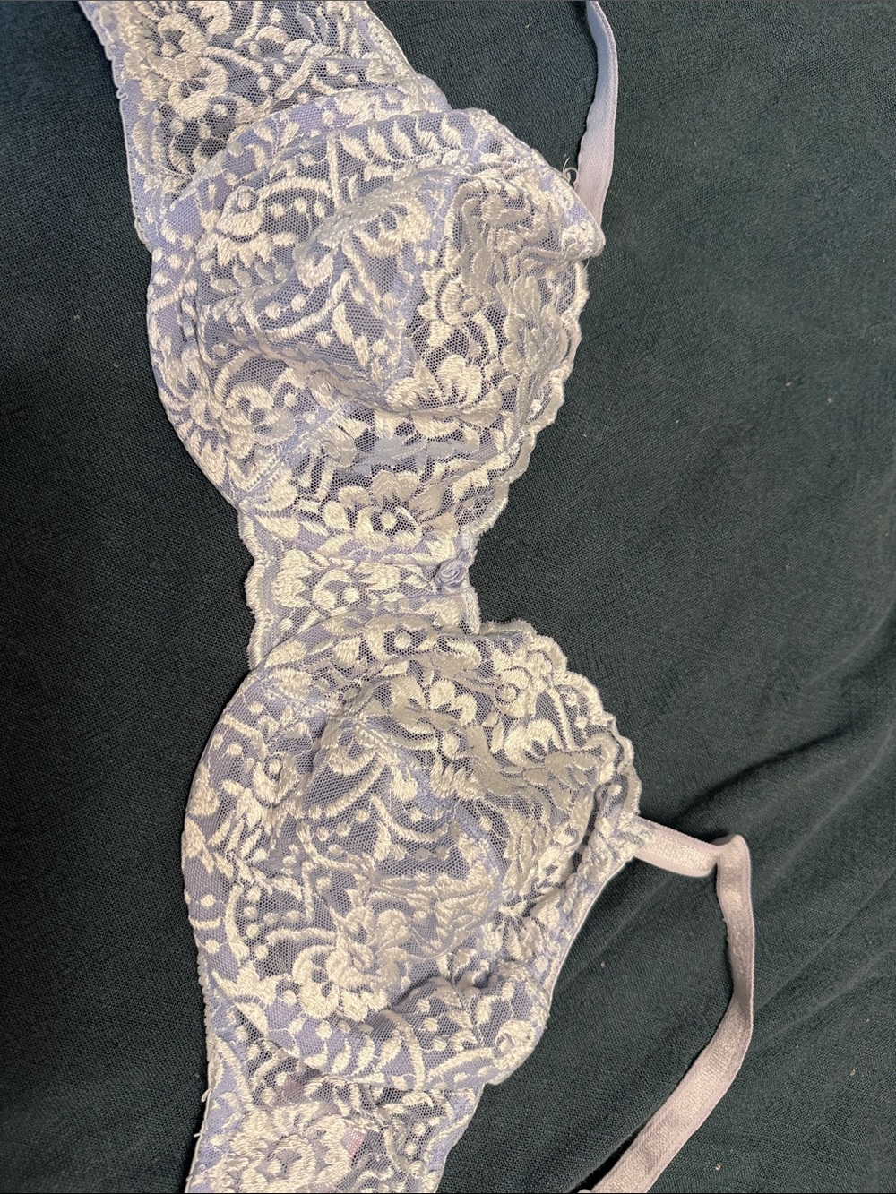 Oscar de la Renta Lavender Lace Underwire Bra